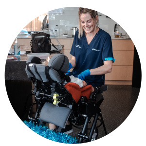 community nurse providing support for a medically complex child in their home